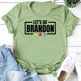 Let's Go Brandon T Shirt Letter Print Short-Sleeve T-shirt Women's Top