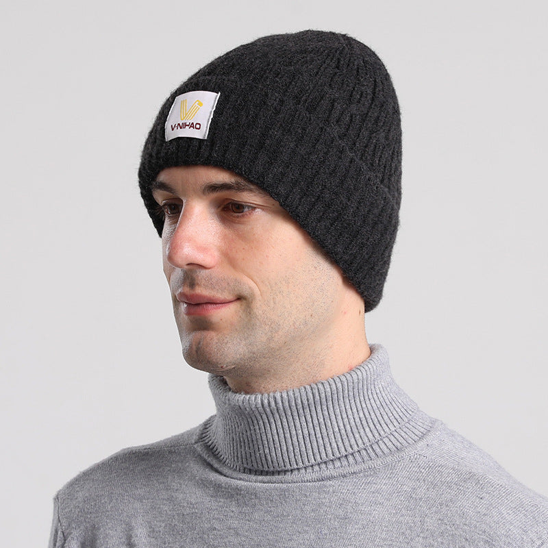 Mens Winter Hats Autumn and Winter Windproof Trendy Pullover Hat