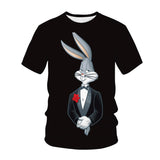 Bugs Bunny Shirt Printed T-shirt Summer Casual Men's Short Sleeve