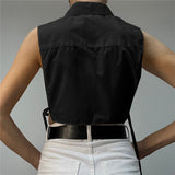 Music Festivals Rave Outfits Girls Tops Summer Women's Shirt Collar Sexy T-shirt