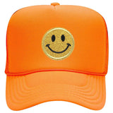 Smiley Face Cap Sponge Truck Mesh Cap Daddy Cap