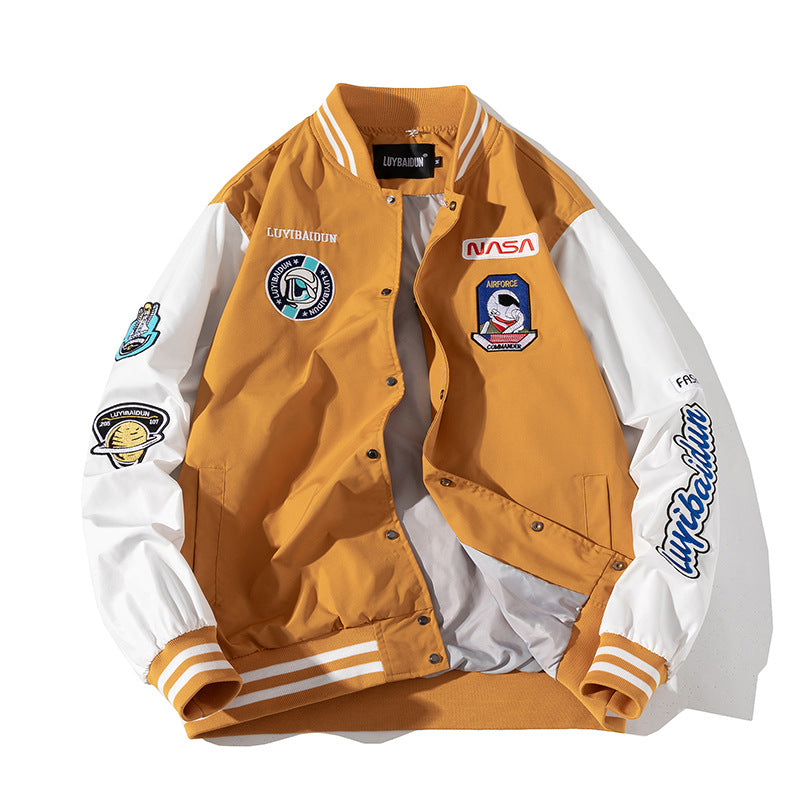 NASA Varsity Jacket Loose Jacket Embroidered Baseball Uniform Spring and Autumn Coat