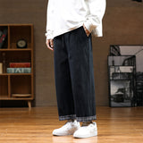 Mens Corduroy Pants Autumn and Winter Straight Loose Trousers Vintage Curling Wide Leg Men's Casual Pants