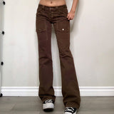 Julia Fox Low Rise Trousers Tight Zipper Casual Pants