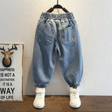 Toddler Boys Pants Boys Ankle-Tied Jeans Leisure