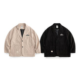 Corduroy Varsity Jacket Autumn Coat Vintage Loose Comfortable Corduroy Embroidered Suit Jacket for Men