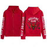 Stranger Things Hellfire Club Coat Printed Hooded Loose Zip Sweatshirt