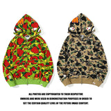 Bape Military Hoodie Autumn And Winter Men'S And Women'S Hooded Zipper Sweatshirt Coat