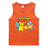 Children Pokemon Pikachu T Shirt Cotton Leisure Sweat Absorbing Sports Vest