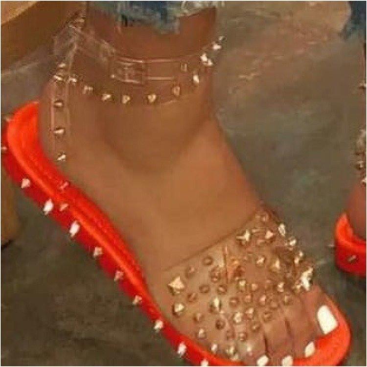 Women Open Toe Sandals Flats Summer Large Size Sandals Fashion Transparent Sandals Women