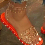 Women Open Toe Sandals Flats Summer Large Size Sandals Fashion Transparent Sandals Women