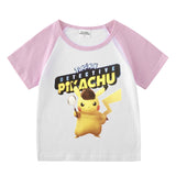 Children Pokemon Pikachu T Shirt Short Sleeve T-shirt Casual Sports
