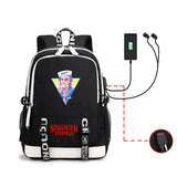 Stranger Things Hellfire Club Backpack Large Capacity Backpack Computer Bag USB Charging