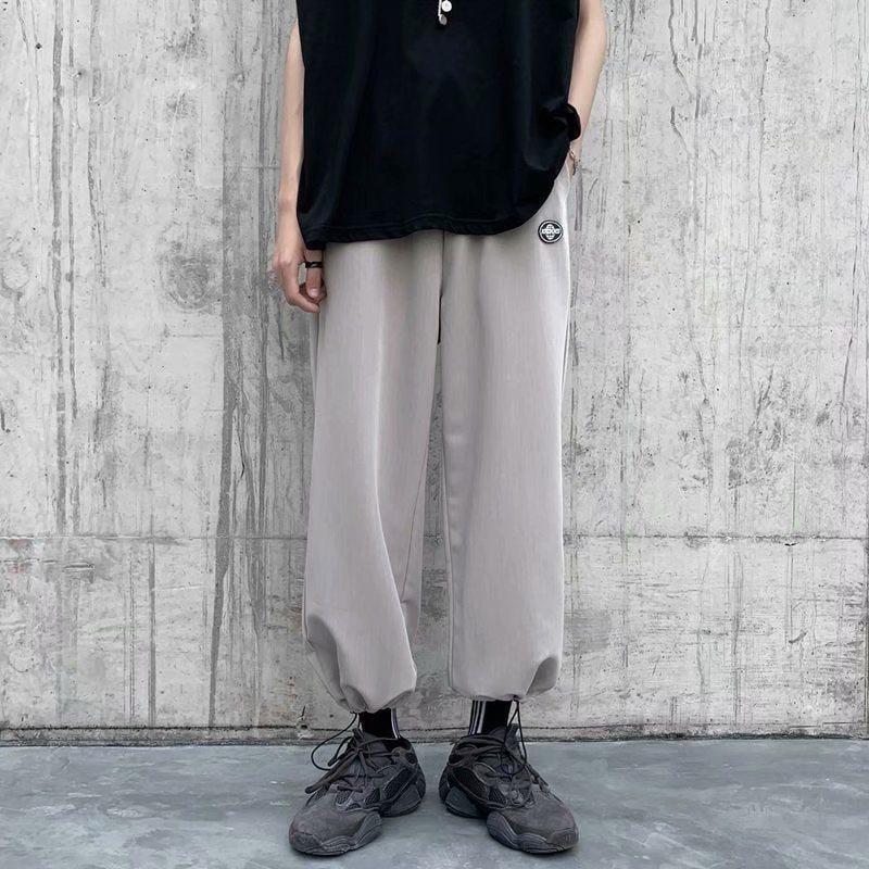 Men Pants Summer Ankle Banded Pants Men's Loose Casual Pants