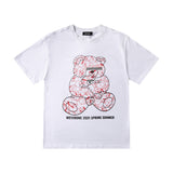 We11 Done T Shirt Bear Pattern Men's and Women's Same Summer Casual