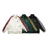 Black Varsity Jacket Autumn Embroidery Casual Loose Multi-Pocket Workwear Coat Men's Jacket