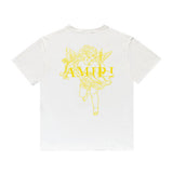 Amiri T Shirt Angel Sketch Printed Casual Hip Hop Short Sleeve T-shirt