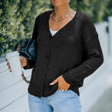 Women Fall Outfits Autumn and Winter V-neck Cardigan Knitted Coat Female Outer Sweater