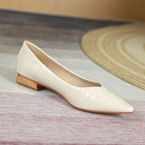 Nude Block Heels Closed Toe Pumps Women's Spring round Head Sheep Pattern Comfortable