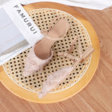 Nude Block Heels Closed Toe Chunky Heel Closed Toe Sandals Women's Casual Shoes
