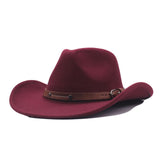 Cowboy Hats Top Hat Felt Hat Men's and Women's Horse Riding Hat Rolled Wool-like Fedora Hat