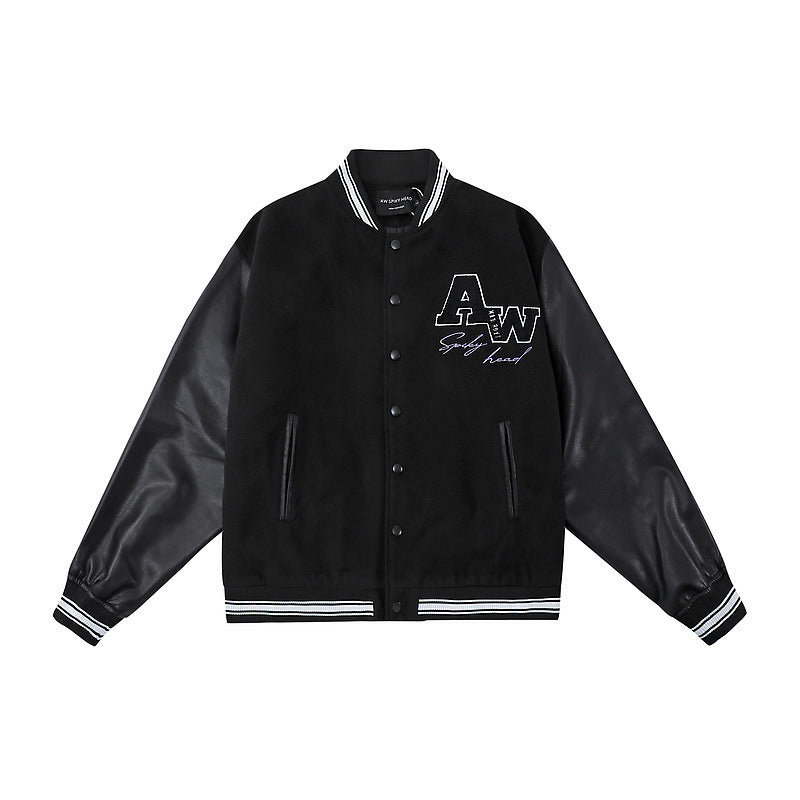 Mens Fall Outfits Vintage Rhinestone Jacket Men's and Women's Vintage Vintage Baseball Uniform