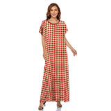 Muslim Women Stylish Kashibo Abaya Muslim Ladies Long Gown Islamic Clothing Jilbab Jalabiya Short Sleeve Round Neck Printed Summer Fashion Long Skirt