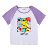 Children Pokemon Pikachu T Shirt Summer Clothing Short Sleeve T-shirt Men's Top