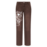Julia Fox Low Rise Trousers Printed Loose Trousers Jeans