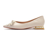 Nude Block Heels Closed Toe Women's Autumn Low Heel Square Toe Shoes