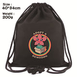 Stranger Things Hellfire Club Handbag Travel Backpack Outdoor Large Capacity Portable Drawstring Backpack Drawstring Bag