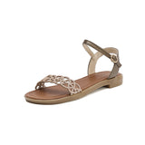 Flat Dress Sandals Summer Flat Buckle Plus Size Hollow-out Sandals for Women