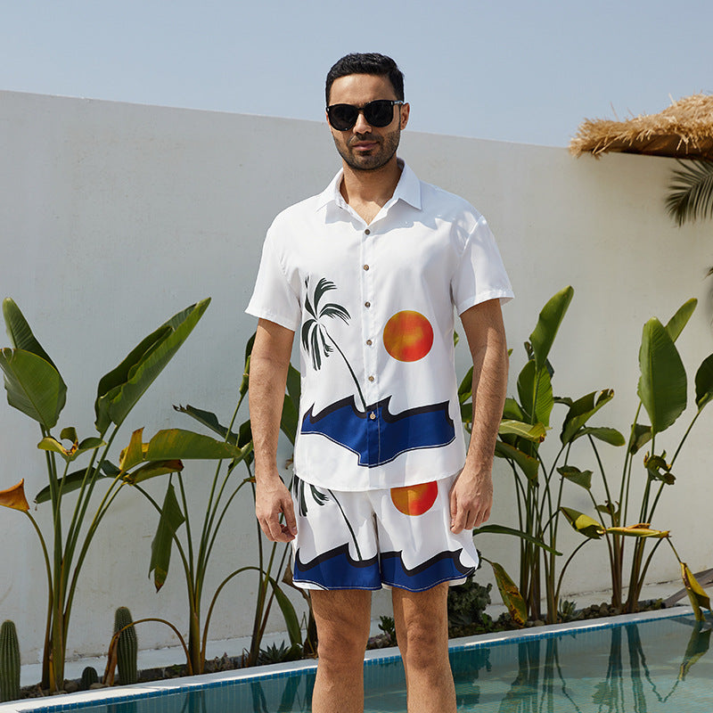 Men Hawaii Shirts Hawaiian Short Sleeve Shirt