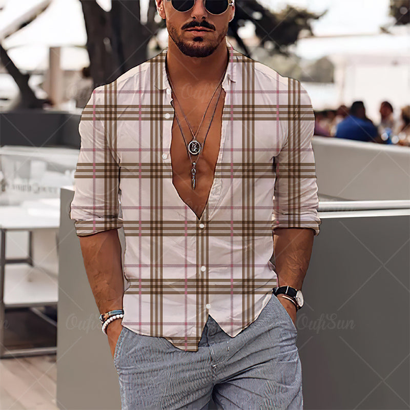 Men Beach T Shirts Long Sleeve Shirt Loose plus Size Men
