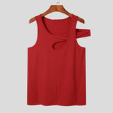 Men Rave T Shirt Hollow Sleeveless T-shirt Spring and Summer Sexy Bottoming Shirt