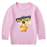 Children Pokemon Pikachu Hoodie Spring and Autumn Bottoming Shirt Boys' T-shirt