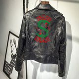 Graphic Leather Jacket Women Leather Simple Casual Pu Motorcycle Jacket