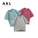 Children T Shrits Children's Summer Clothing Boys Short Sleeve Loose Striped
