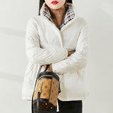 Women Winter Coats Puffer Jacket Down Coat White Duck Down Graceful Stand Collar Women's Short Autumn and Winter New