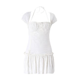 Marilyn Monroe Dress Summer Sexy Short Sleeve Pleated Dress for Women