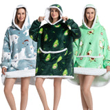 Hoodies Blankets Lengthen and Thicken Homewear Pajamas Flannel