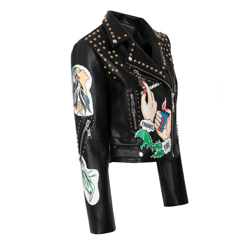 Women Leather Jacket Biker Motorcycle Coat Leather Coat Fashion Special Women's Clothing Short Leather Jacket Women