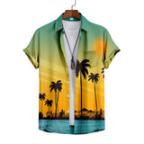 Men Beach T Shirts Printed Short Sleeve Shirt Beach