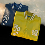 Baby Blue Varsity Jacket Baggy Coat Men's and Women's Jacket Autumn Baseball Uniform