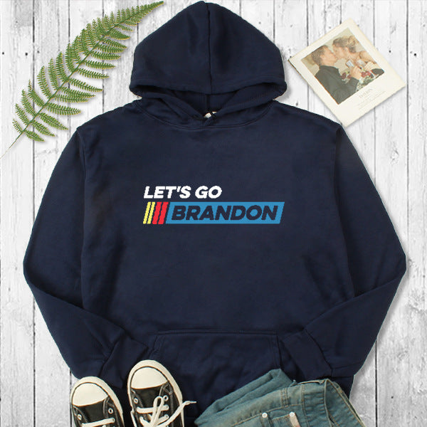Let'S Go Brandon Hoodie Men'S Women'S Pullover Casual Loose Letter Hooded Sweater