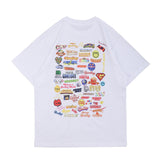Oversized 90S T Shirt Spring and Summer Back Graffiti Pattern Casual Loose Short Sleeves T-shirt