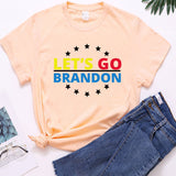 Let's Go Brandon T Shirt Printed Short-Sleeved T-shirt Women's Loose Cotton Top