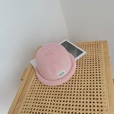 Beanies Solid Color Curling Dome Bucket Hat Women's Spring and Summer Cotton and Linen Painter Cap