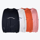 Mens Fall Outfits Retro High Street Heavy Industry Love Heart Loose Hole Long Sleeve T-shirt Couple's Tops