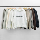 Fog Fear of God Essentials Hoodie Double Line Drop Shoulder Sweatshirt Alphabet plus Velvet Hoodie
